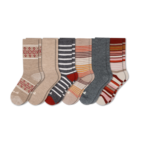 6 Pack - Women's Crew Pacas Socks