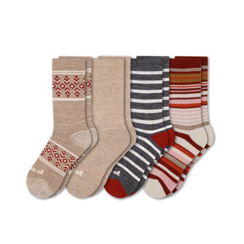 4 Pack - Women's Crew Pacas Socks