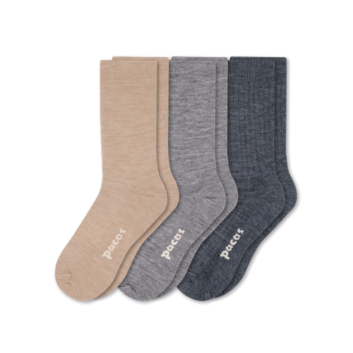 3 Pack - Women's Light-Weight Crew Pacas Socks