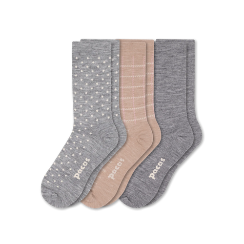 3 Pack - Women's Light-Weight Crew Pacas Socks