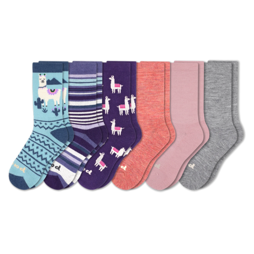 6 Pack - Women's Crew Pacas Socks