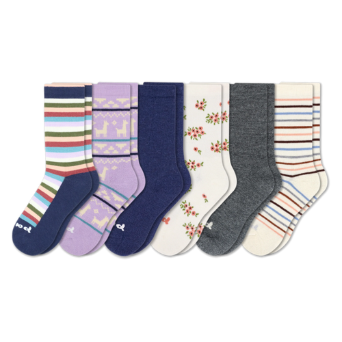 6 Pack - Women's Crew Pacas Socks