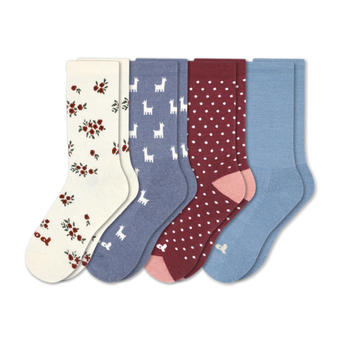 4 Pack - Women's Crew Pacas Socks