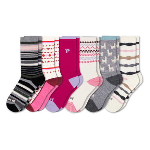 6 Pack - Women's Crew Pacas Socks