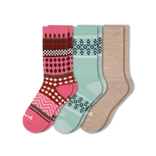 3 Pack - Women's Crew Pacas Socks
