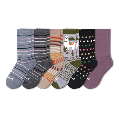 6 Pack - Women's Crew Pacas Socks