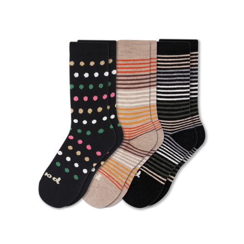 3 Pack - Women's Crew Pacas Socks