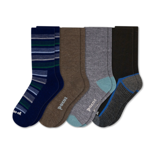 4 Pack - Men's Light-Weight Crew Pacas Socks
