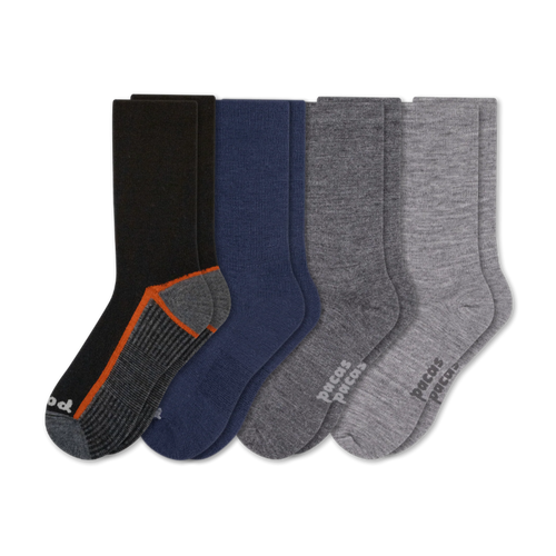 4 Pack - Men's Light-Weight Crew Pacas Socks