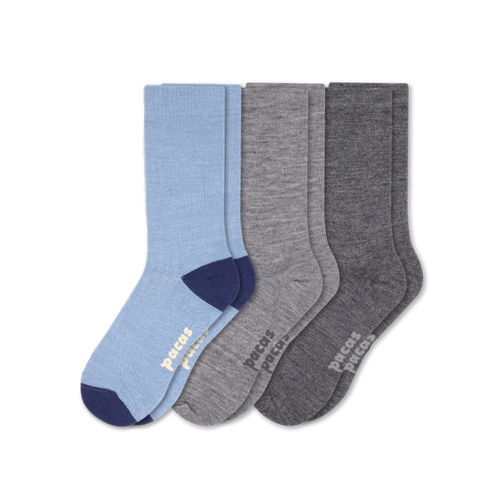 3 Pack - Men's Light-Weight Crew Pacas Socks