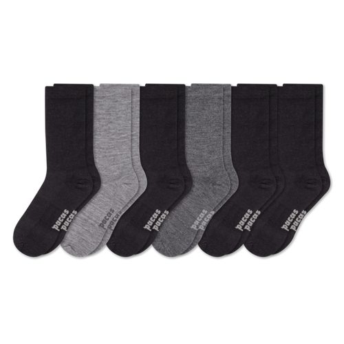 6 Pack - Men's Light-Weight Crew Pacas Socks
