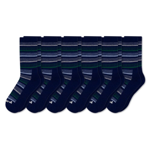 6 Pack - Men's Light-Weight Crew Pacas Socks
