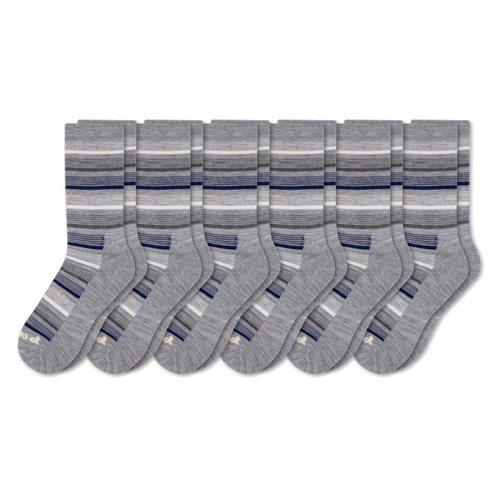 6 Pack - Men's Light-Weight Crew Pacas Socks