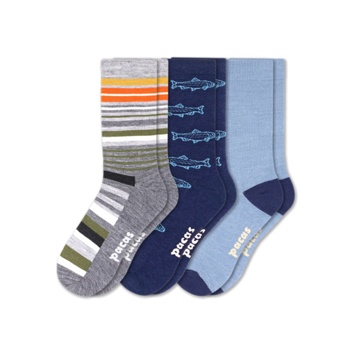 3 Pack - Men's Light-Weight Crew Pacas Socks