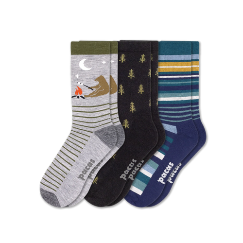 3 Pack - Men's Light-Weight Crew Pacas Socks