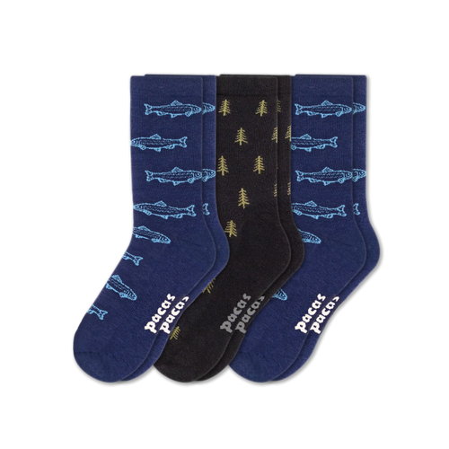 3 Pack - Men's Light-Weight Crew Pacas Socks