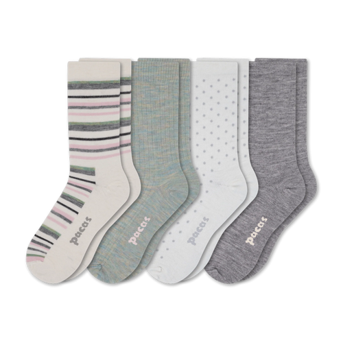 4 Pack - Women's Light-Weight Crew Pacas Socks