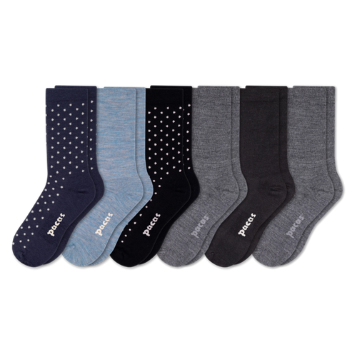 6 Pack - Women's Light-Weight Crew Pacas Socks