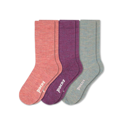3 Pack - Women's Light-Weight Crew Pacas Socks