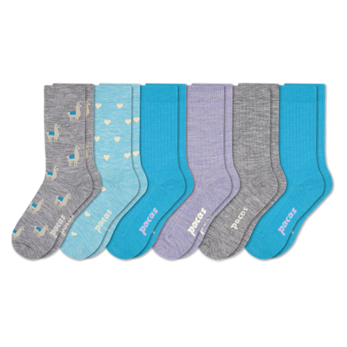 6 Pack - Women's Light-Weight Crew Pacas Socks
