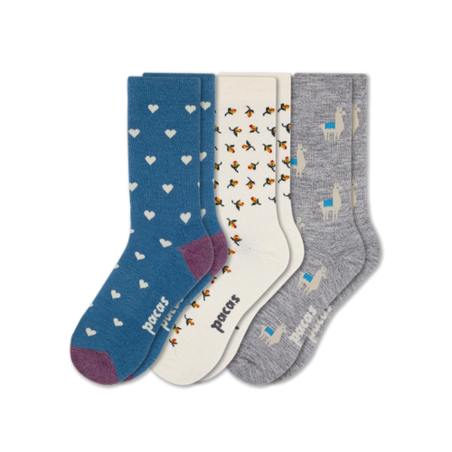 3 Pack - Women's Light-Weight Crew Pacas Socks