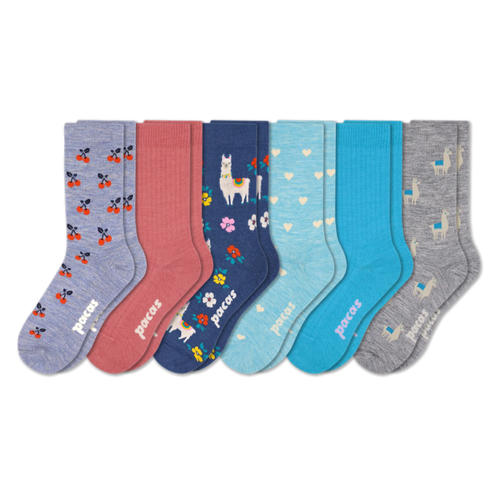 6 Pack - Women's Light-Weight Crew Pacas Socks