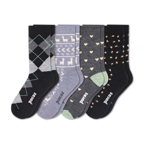 4 Pack - Women's Light-Weight Crew Pacas Socks