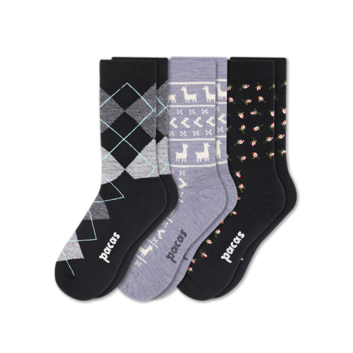 3 Pack - Women's Light-Weight Crew Pacas Socks