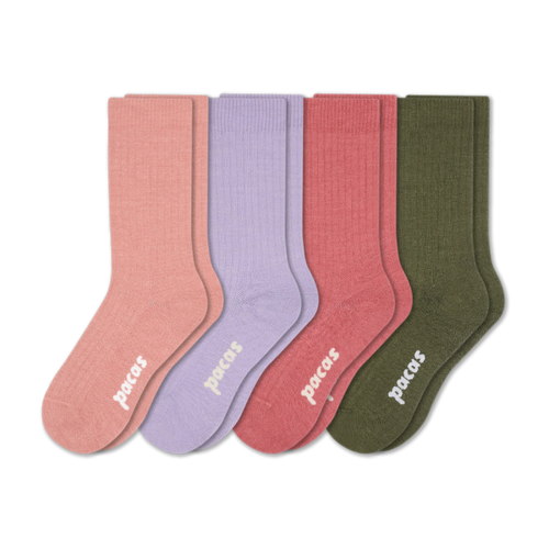 4 Pack - Women's Light-Weight Crew Pacas Socks