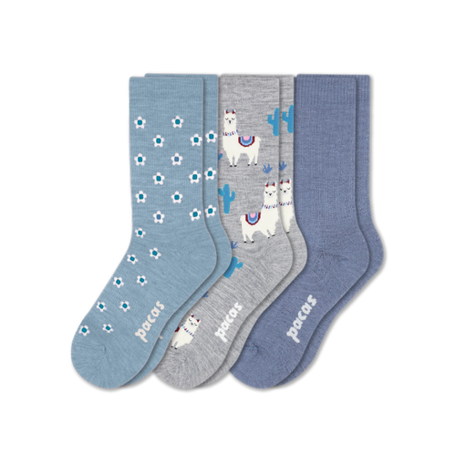 3 Pack - Women's Light-Weight Crew Pacas Socks