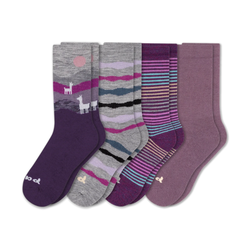 4 Pack - Women's Crew Pacas Socks