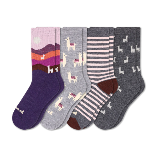 4 Pack - Women's Crew Pacas Socks