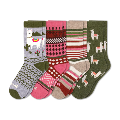 4 Pack - Women's Crew Pacas Socks
