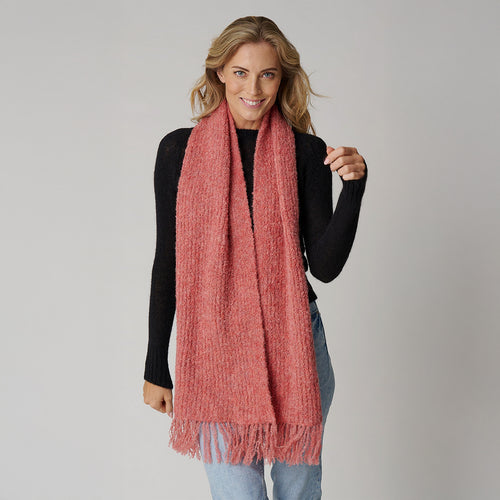 Women's Ribbed Boucle Scarf