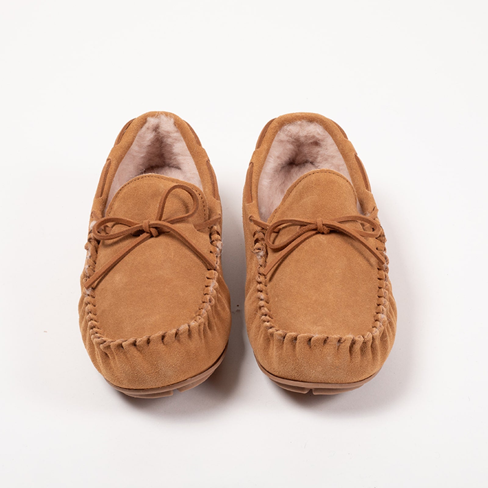 Womens Minnetonka Sheepskin Softsole Moccasin Slipper - Tan | Journeys