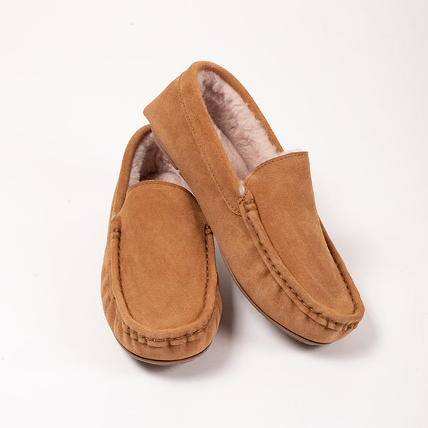 Brown Alpaca Mens Slipper/ Loafers Petrol dark COCOON Felted Wool Slippers with Pull Loop by  main image 4