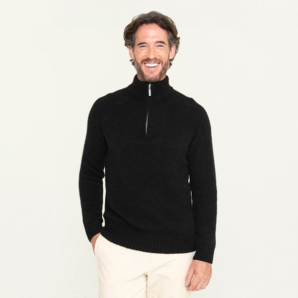 Pacas™ Inc. | Pacas Men's 1/4 Zip Knit Sweater With Alpaca Wool