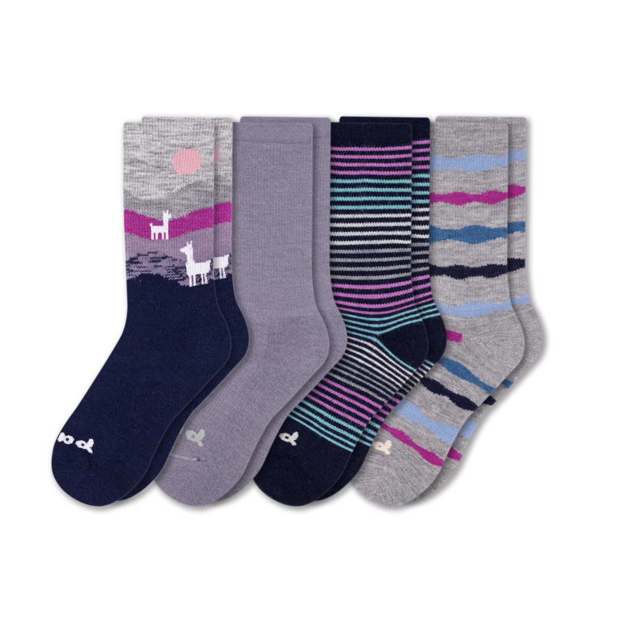 Pacas™ Inc.  Pacas Women's Crew Socks With Alpaca Wool - 4 Pack