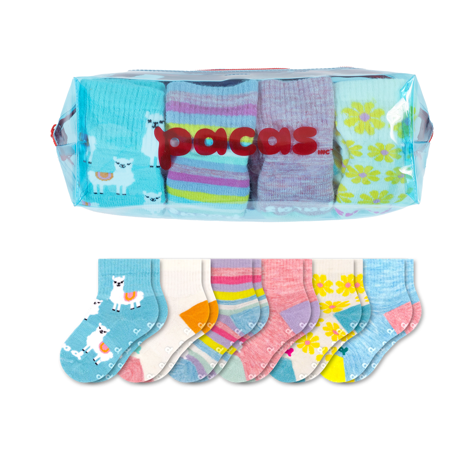 6 Pack - Toddler Pacas Gripper Socks