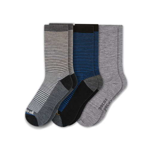 3 Pack - Men's Light-Weight Crew Pacas Socks