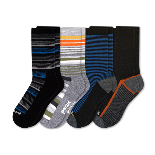 4 Pack - Men's Light-Weight Crew Pacas Socks
