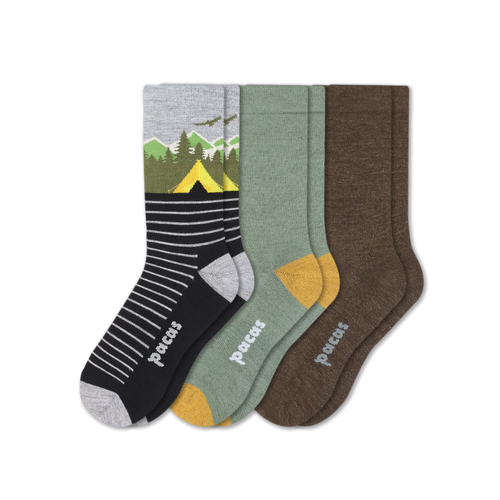 3 Pack - Men's Light-Weight Crew Pacas Socks