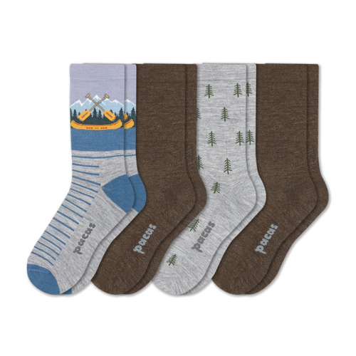 4 Pack - Men's Light-Weight Crew Pacas Socks