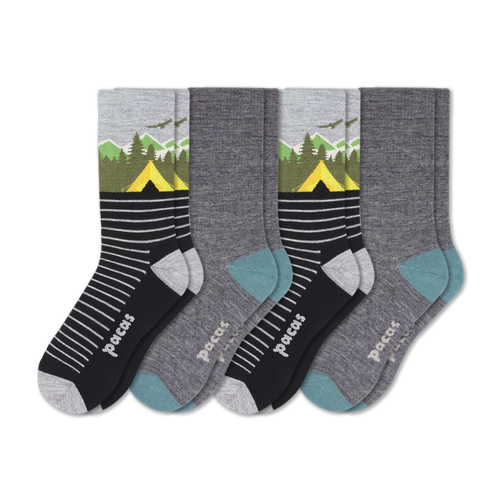 4 Pack - Men's Light-Weight Crew Pacas Socks