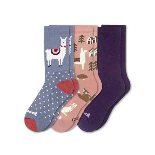 3 Pack - Women's Crew Pacas Socks