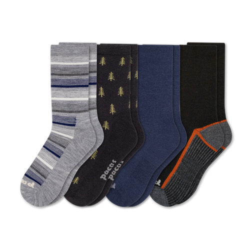 4 Pack - Men's Light-Weight Crew Pacas Socks