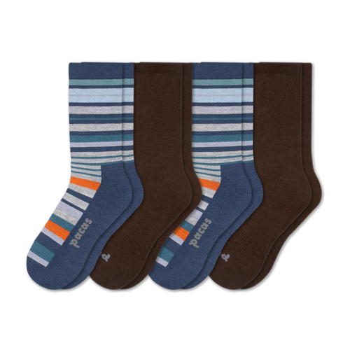 4 Pack - Men's Light-Weight Crew Pacas Socks