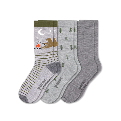3 Pack - Men's Light-Weight Crew Pacas Socks