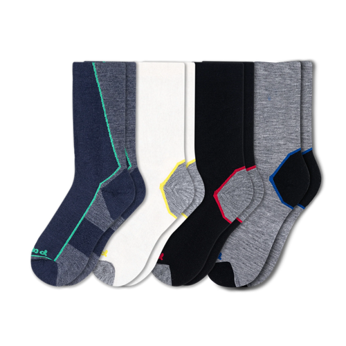 4 Pack - Men's Light-Weight Crew Pacas Socks