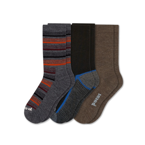3 Pack - Men's Light-Weight Crew Pacas Socks